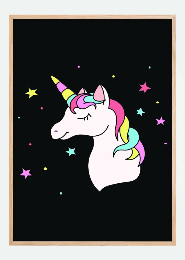 Unicorn Black Póster