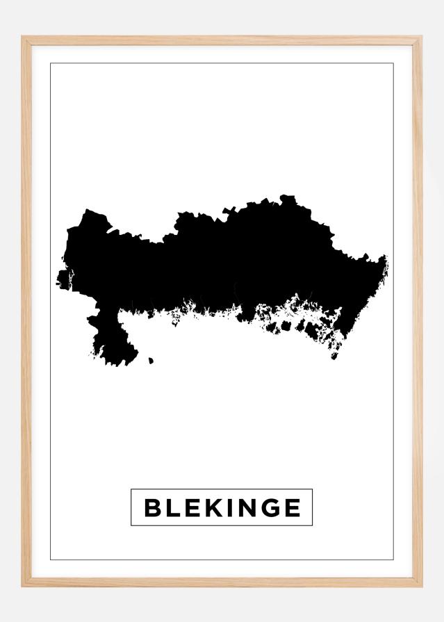 Mapa - Blekinge - Cartaz Branco