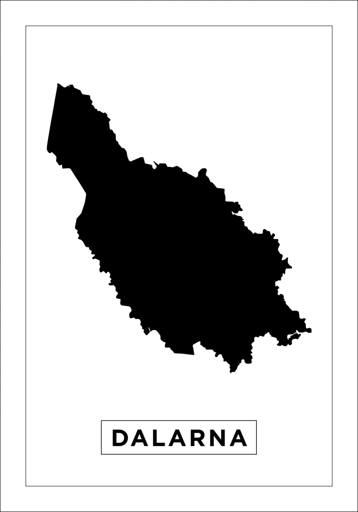 Mapa - Dalarna - Cartaz Branco