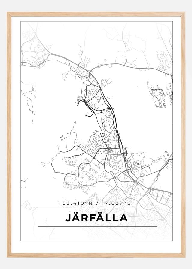 Mapa - Järfälla - Cartaz Branco