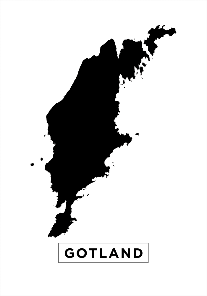 Mapa - Gotland - Cartaz Branco