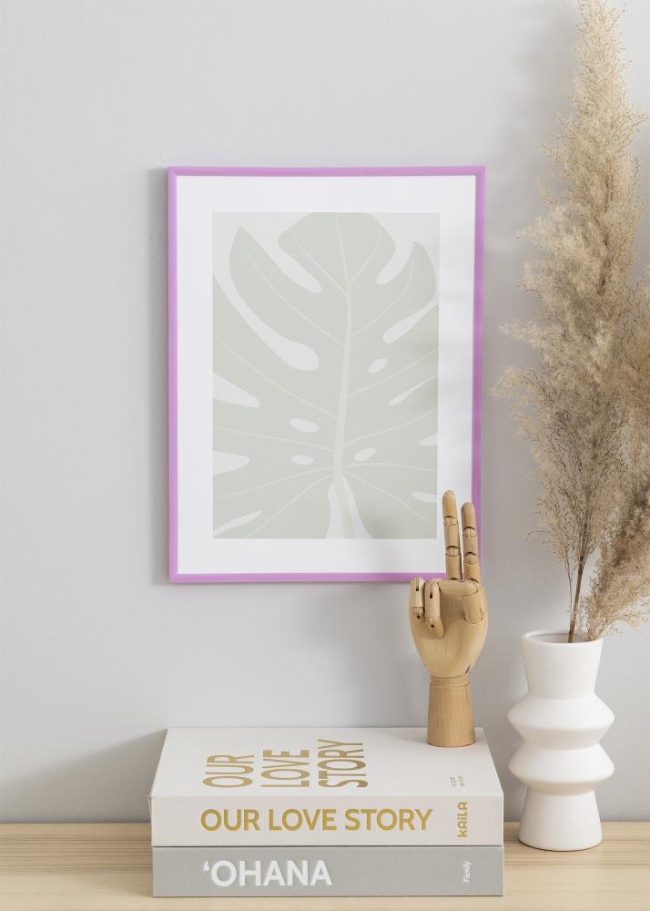 Moldura New Lifestyle Roxo-claro 30x40 cm - Passe-partout Branco 8x12 inches