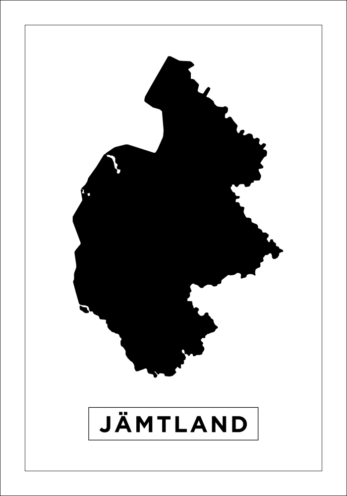 Mapa - Jämtland - Cartaz Branco