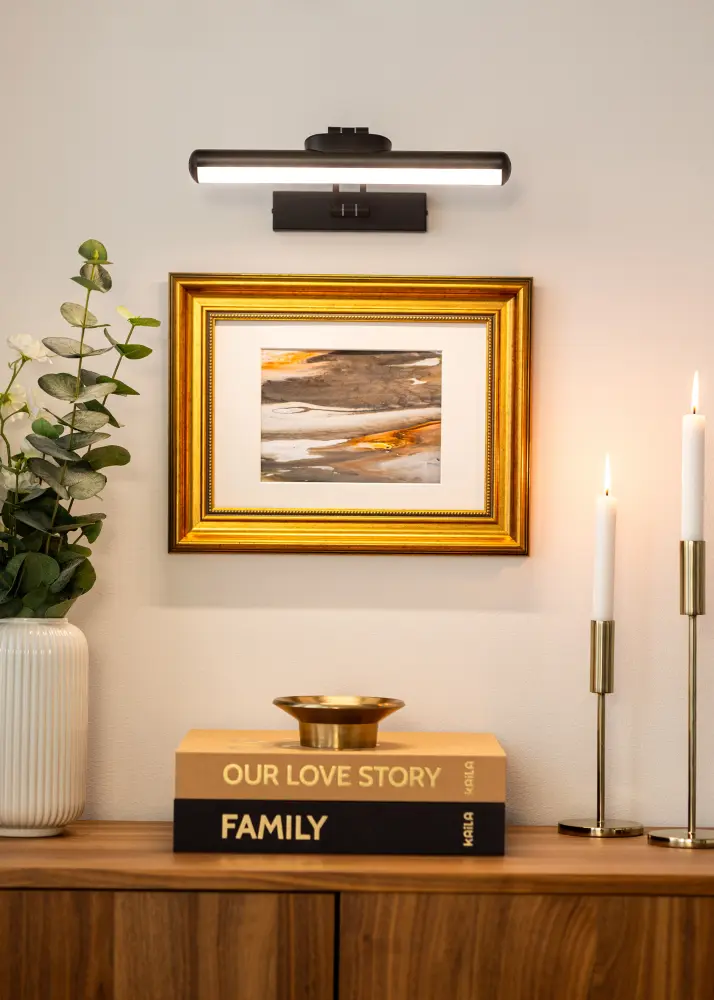 KAILA Lustre Alimentado por Bateria Iluminação de Quadros 32 cm - Preto