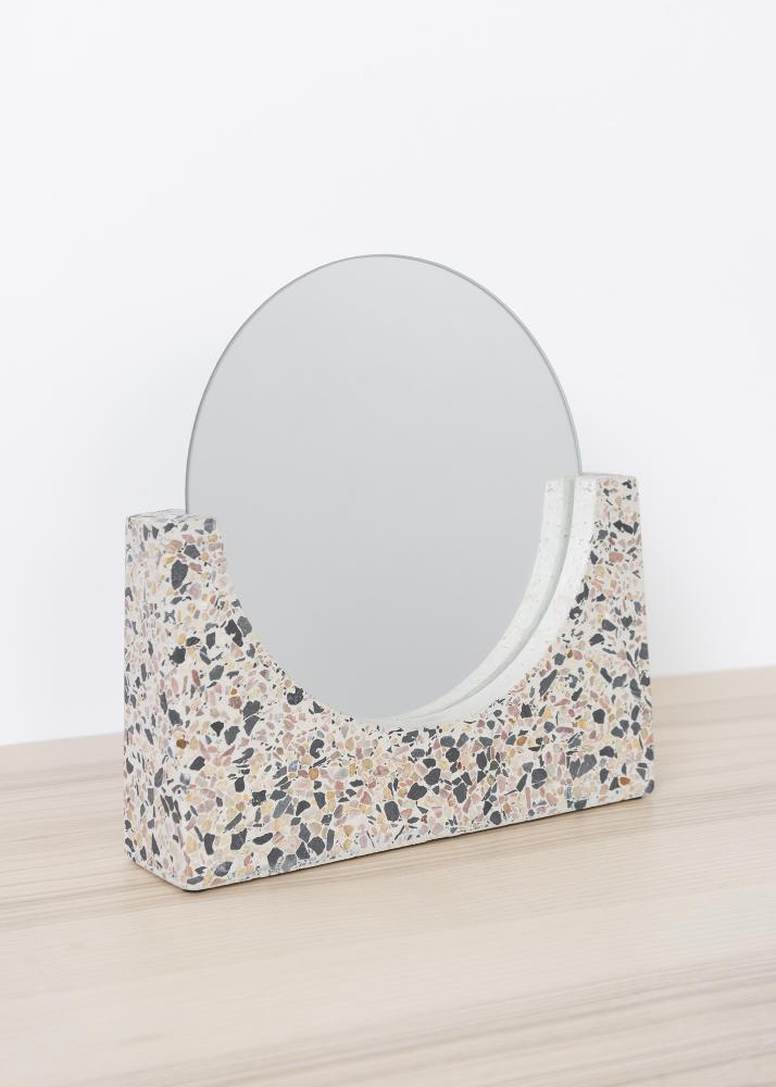 Espelho de mesa Terrazzo Branco 17 cm Ø