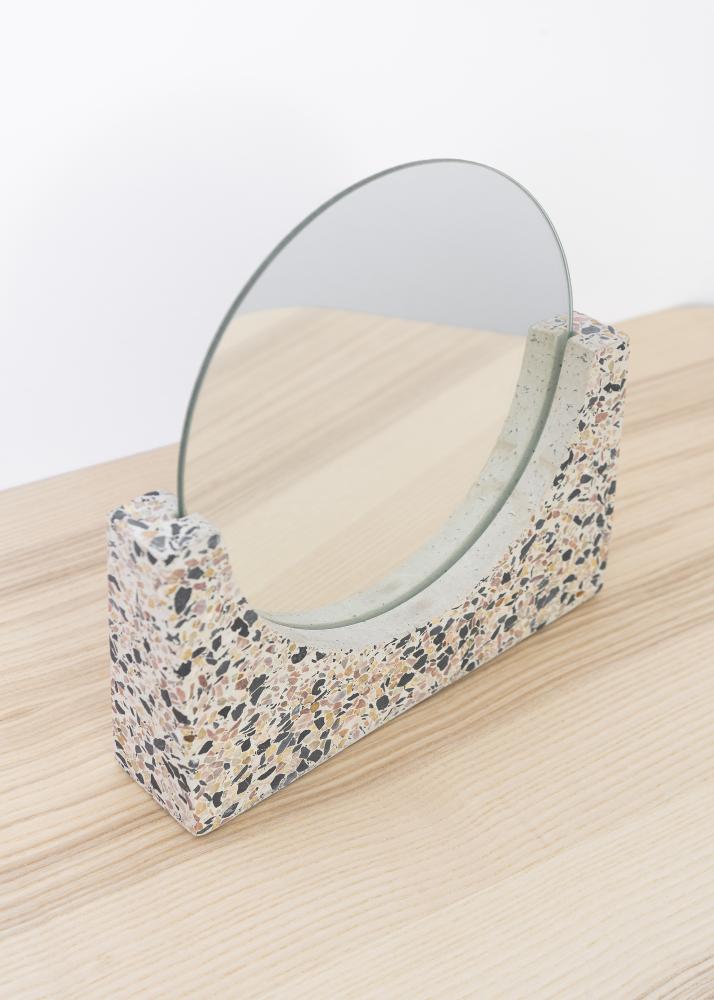 Espelho de mesa Terrazzo Branco 17 cm Ø