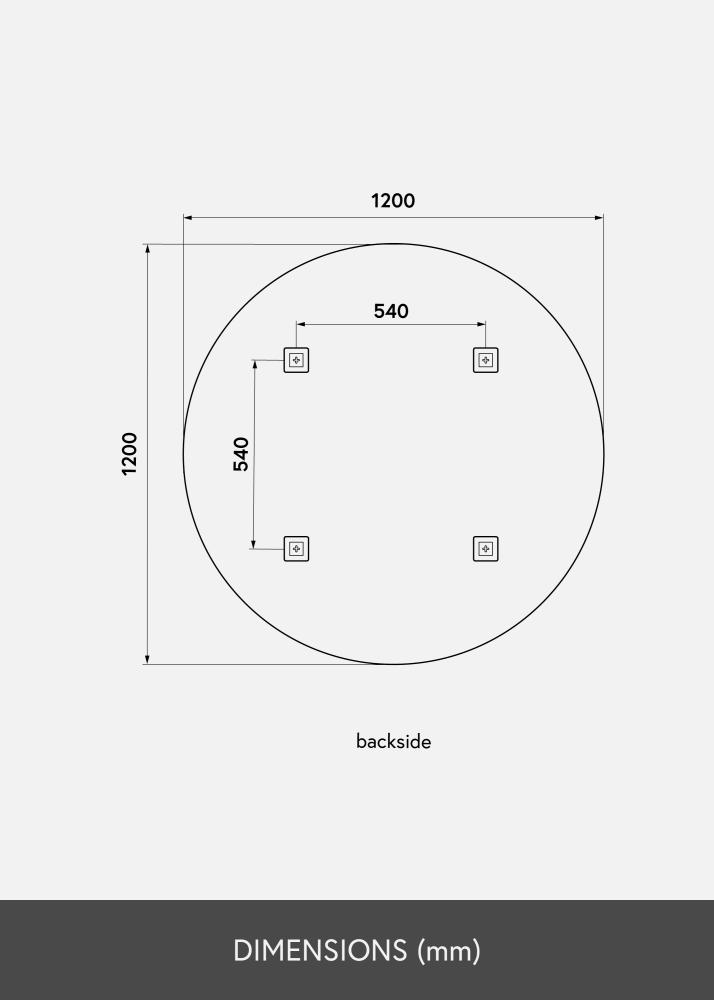 KAILA Redondo Espelho 120 cm Ø