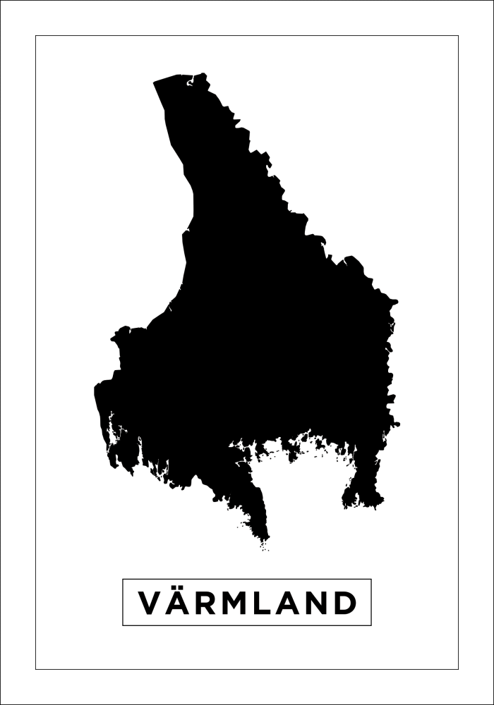 Mapa - Värmland - Cartaz Branco