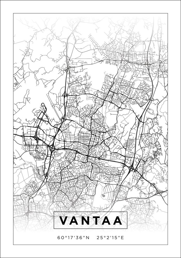 Mapa - Vantaa - Cartaz Branco