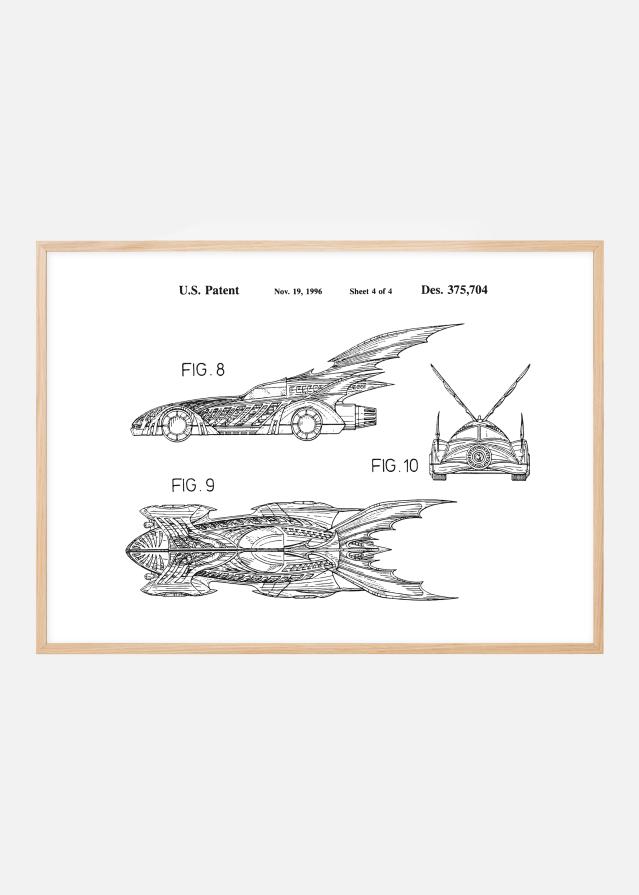 Desenho de patentes - Batman - Batmobile 1996 IIII Póster