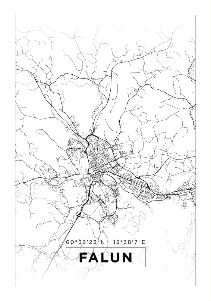 Mapa - Falun - Cartaz Branco