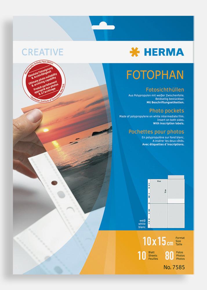 Herma Bolsas para fotografias 10x15 cm vertical - 10 unidades Branco