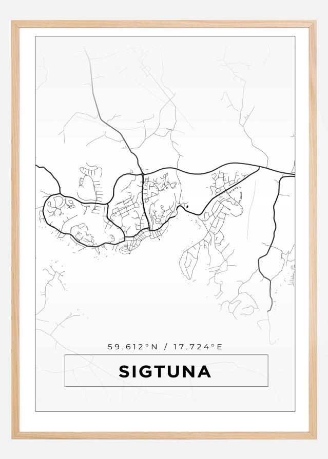 Mapa - Sigtuna - Cartaz Branco