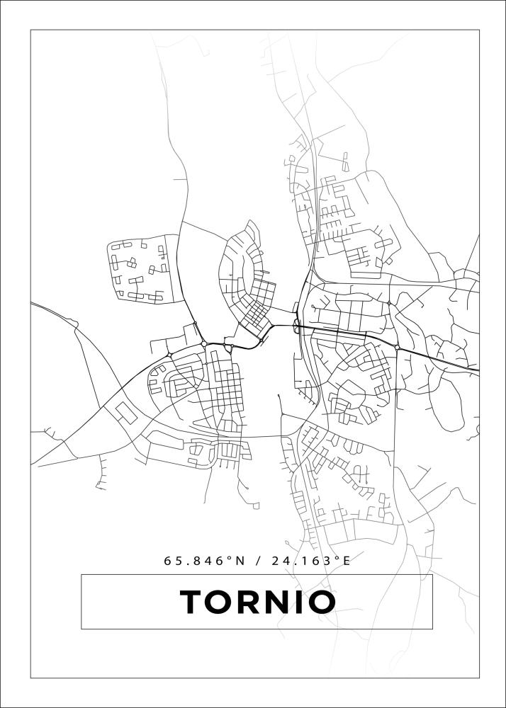 Mapa - Tornio - Cartaz Branco