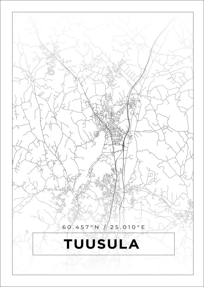 Mapa - Tuusula - Cartaz Branco