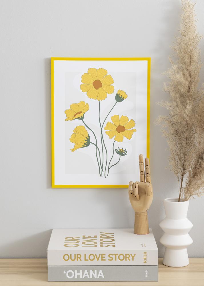 Moldura New Lifestyle Amarelo 50x70 cm - Passe-partout Branco 42x59,4 cm (A2)