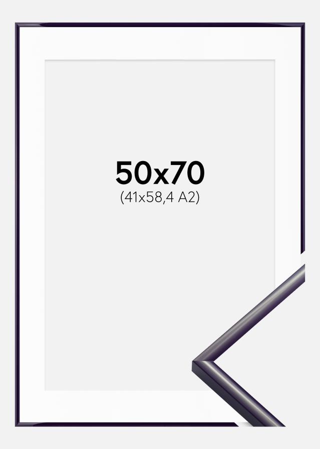 Moldura New Lifestyle Roxo-escuro 50x70 cm - Passe-partout Branco 42x59,4 cm