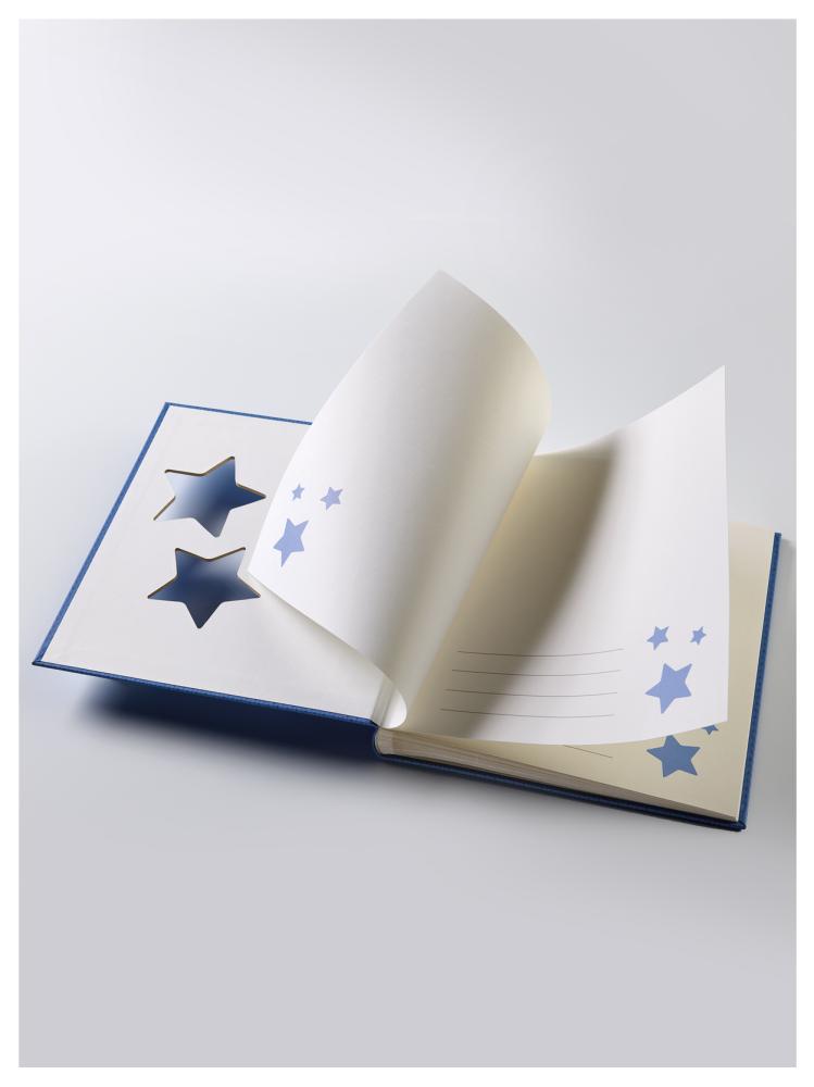 Estrella Álbum de bebé Azul - 28x30,5 cm (50 Páginas brancas / 25 folhas)