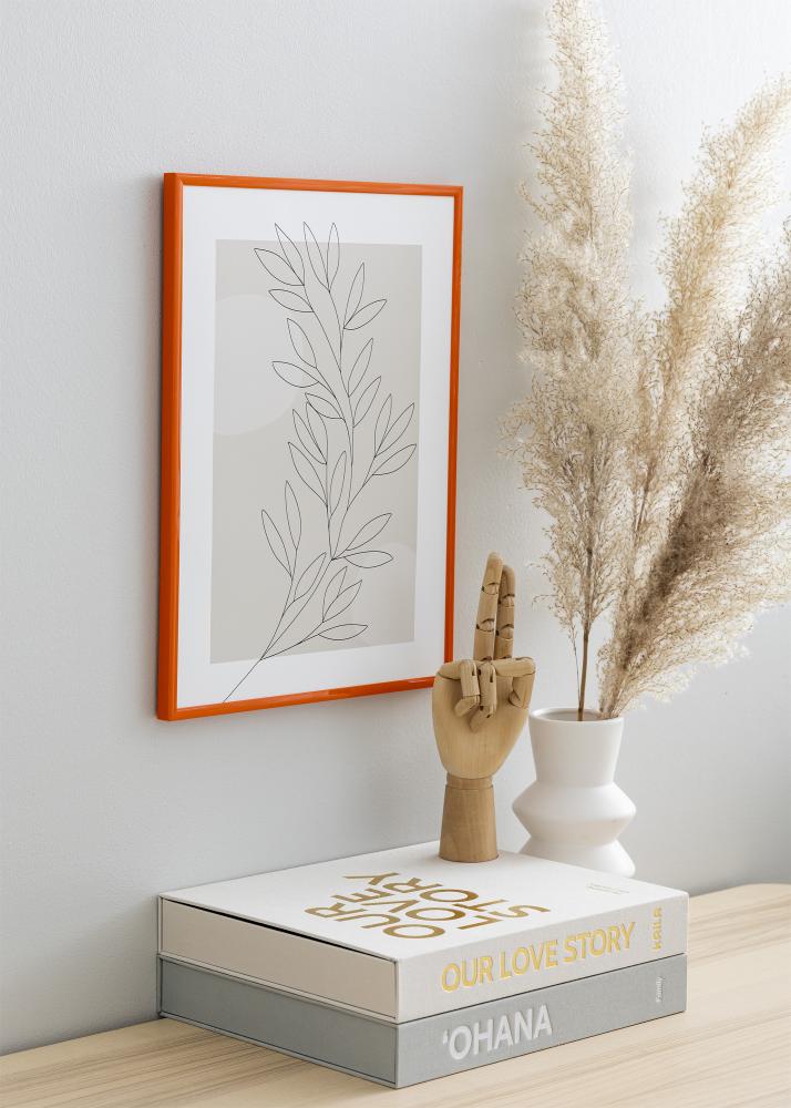 Moldura New Lifestyle Cor de laranja 50x70 cm - Passe-partout Branco 33x56 cm