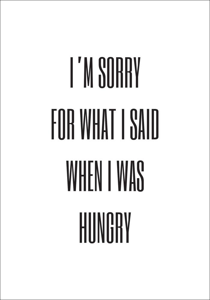 I'm sorry for what i said when was hungry Póster