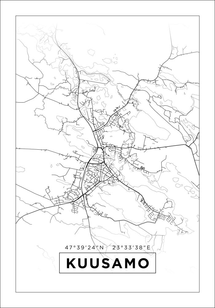 Mapa - Kuusamo - Cartaz Branco