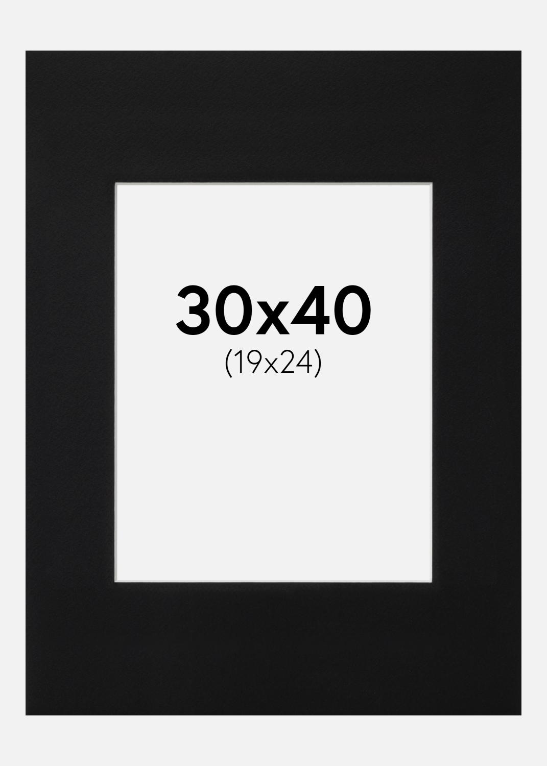 Product Image for Passe-partout Preto Padrão (Bordo interior branco) 30x40 cm (19x24)