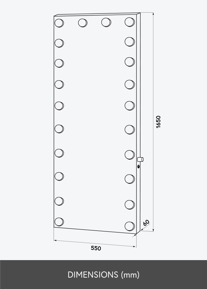 KAILA Espelho Tall LED Prateado 55x165 cm