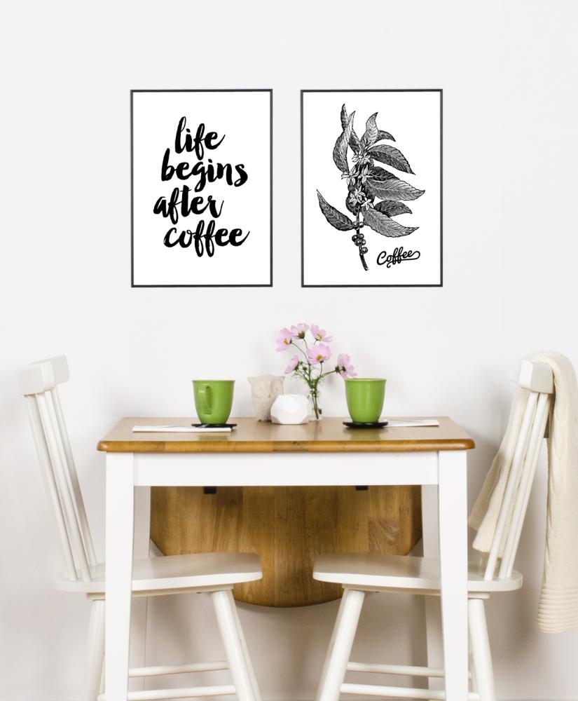 Life begins after coffee Póster