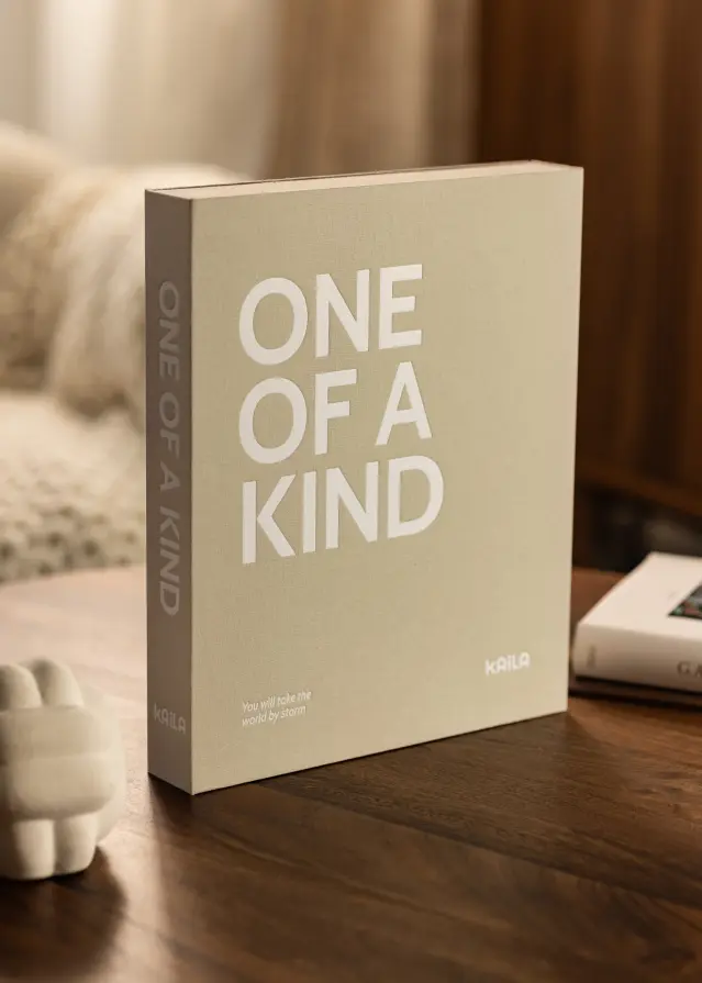 KAILA ONE OF A KIND Grey - Coffee Table Photo Álbum (60 Preto Sidor)