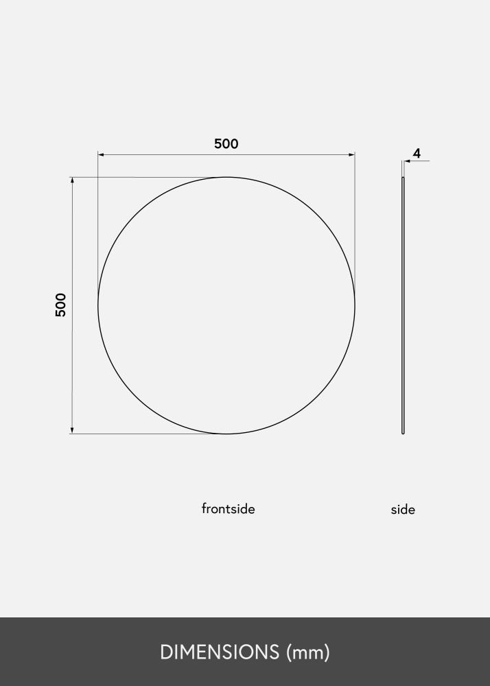 KAILA Redondo Espelho 50 cm Ø