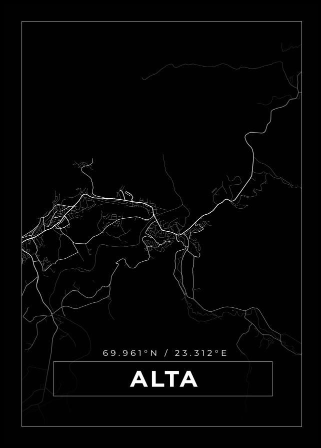 Mapa - Alta - Cartaz Preto