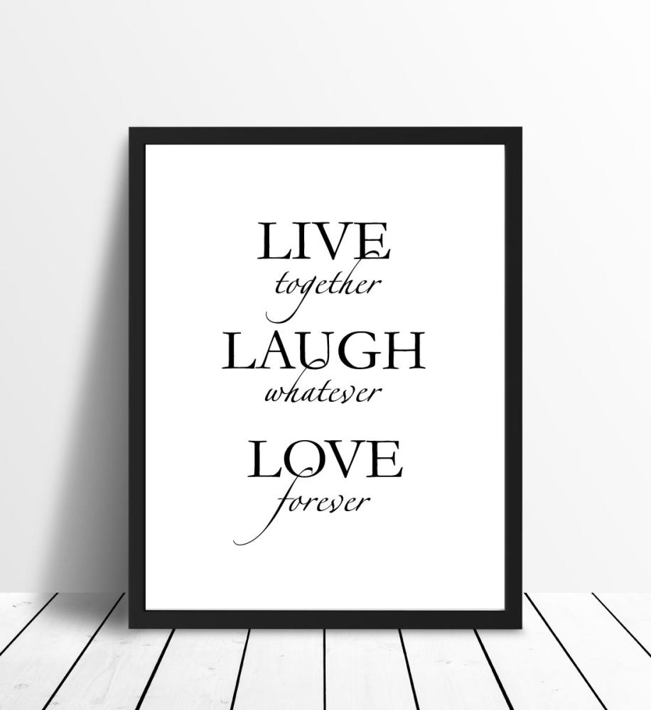 Live, laugh, love - Preto Póster