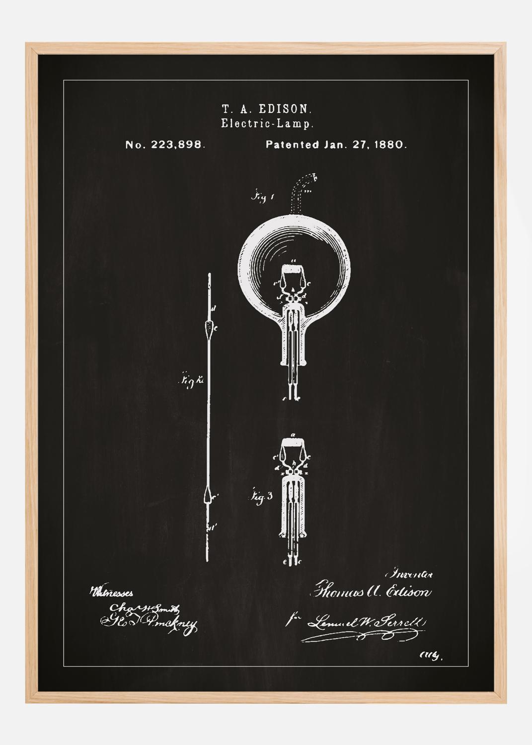 Product Image for Desenho de patentes - Lâmpada B - Preto Póster (30x40 cm)