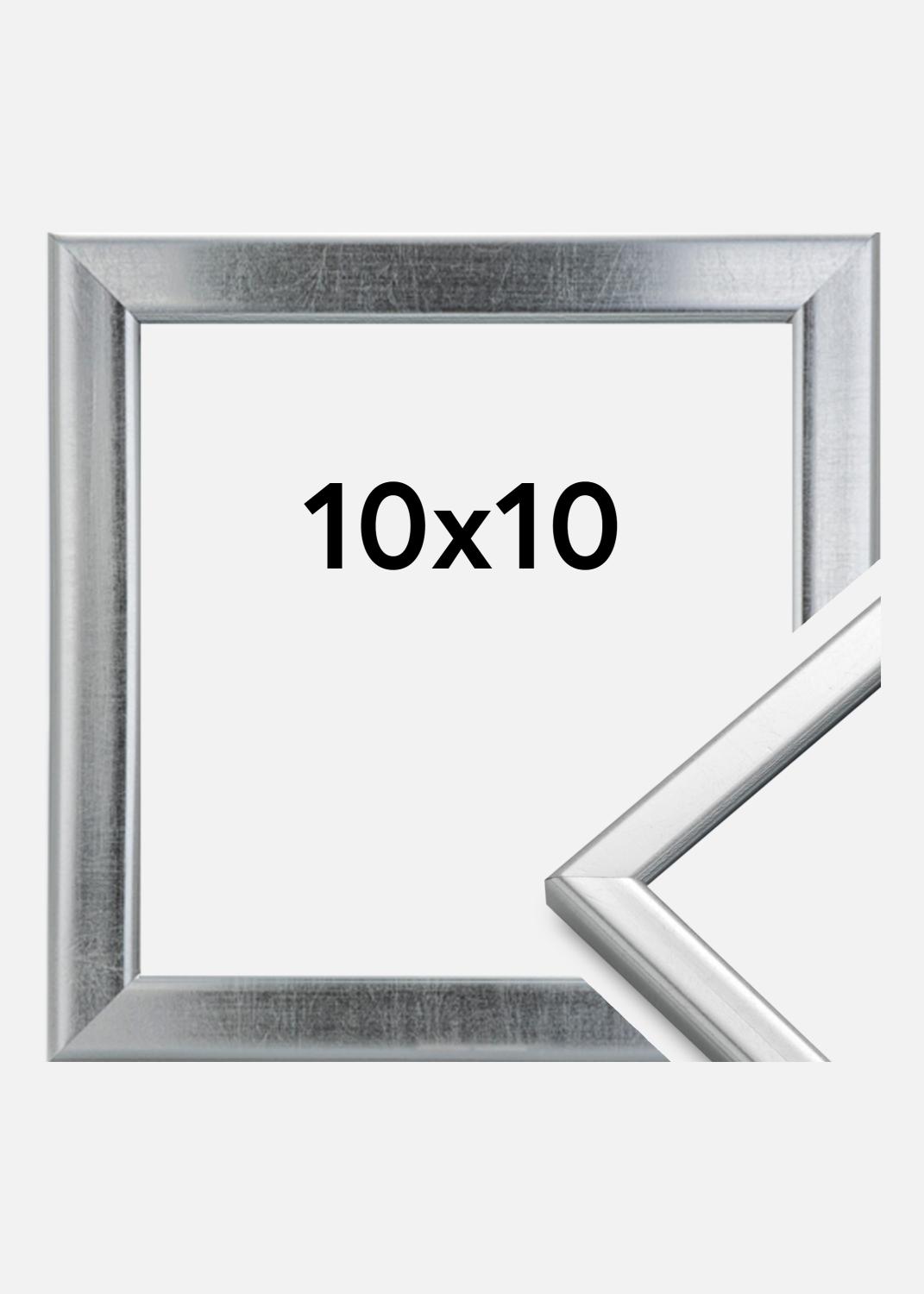Product Image for Moldura Slim Mate Vidro antirreflexo Prateado 10x10 cm