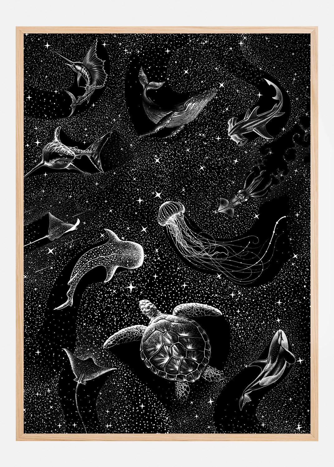 Product Image for Cosmic Ocean  (Black Version) Póster (21x29.7 cm (A4))