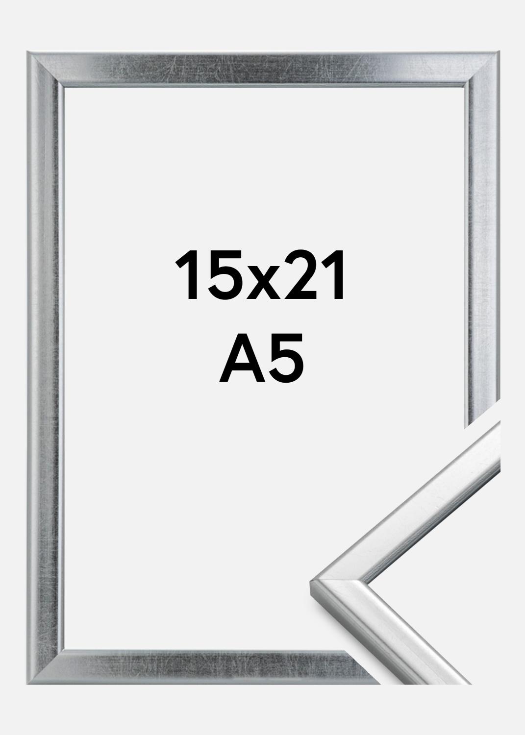 Product Image for Moldura Slim Mate Vidro antirreflexo Prateado 15x21 cm (A5)