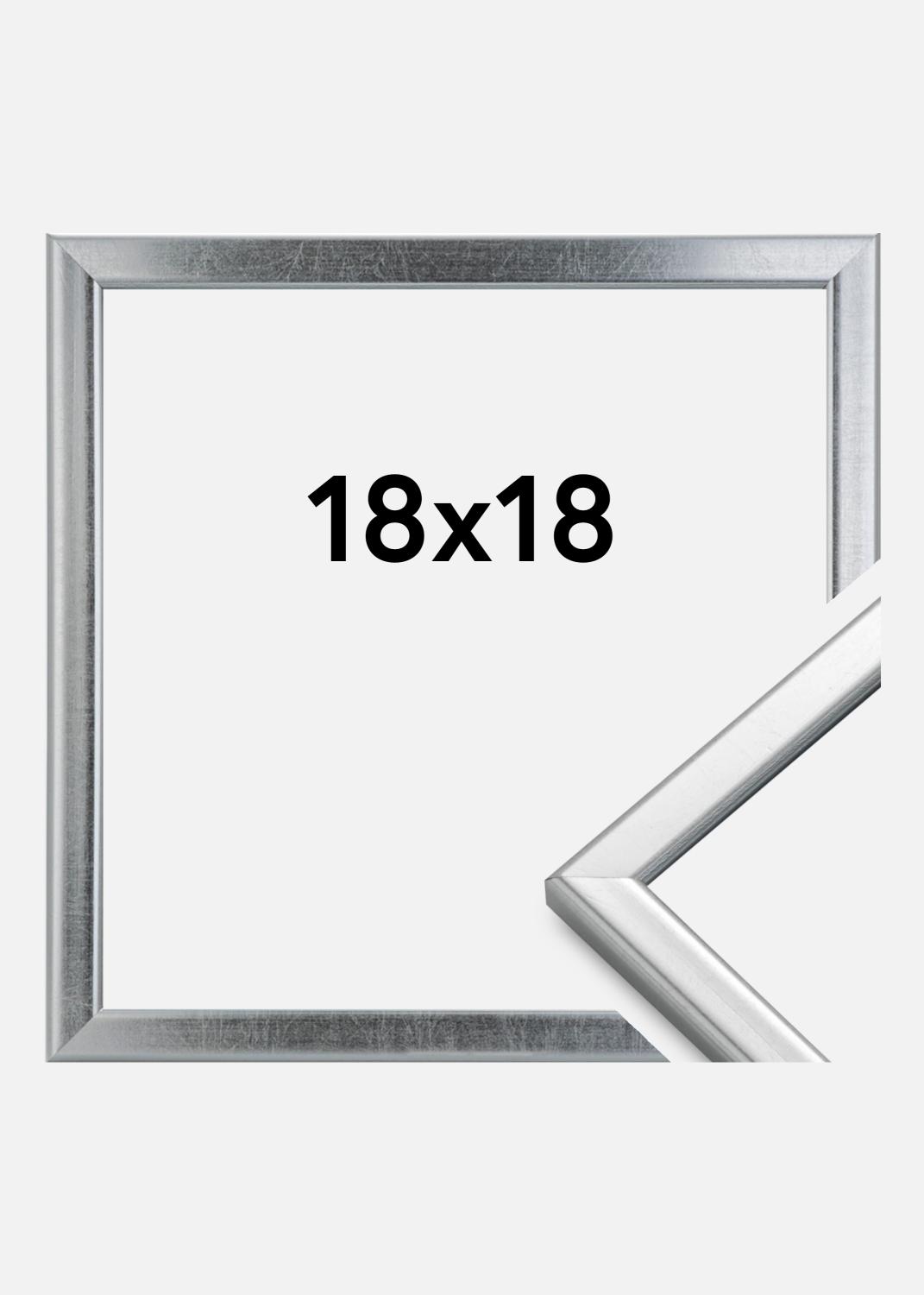 Product Image for Moldura Slim Mate Vidro antirreflexo Prateado 18x18 cm