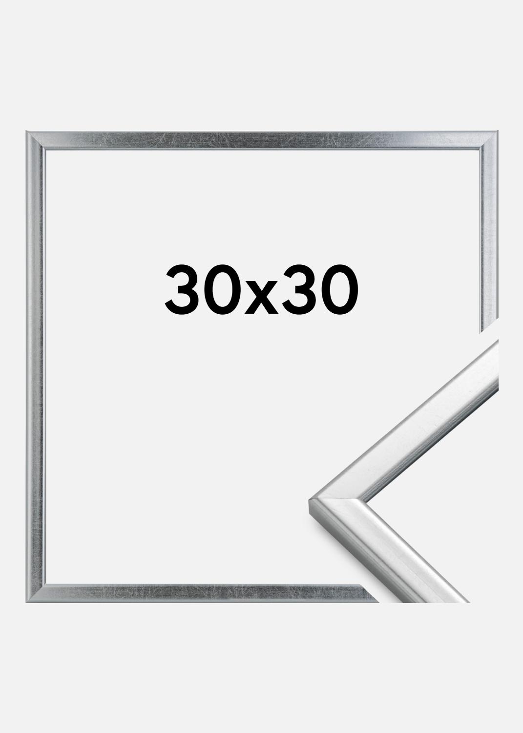 Product Image for Moldura Slim Mate Vidro antirreflexo Prateado 30x30 cm
