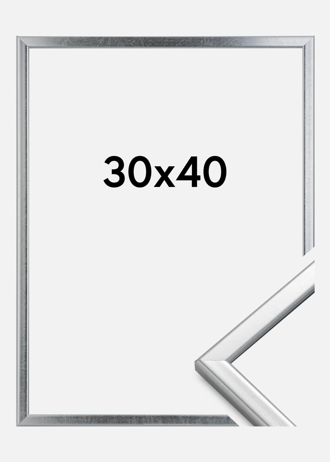 Product Image for Moldura Slim Mate Vidro antirreflexo Prateado 30x40 cm