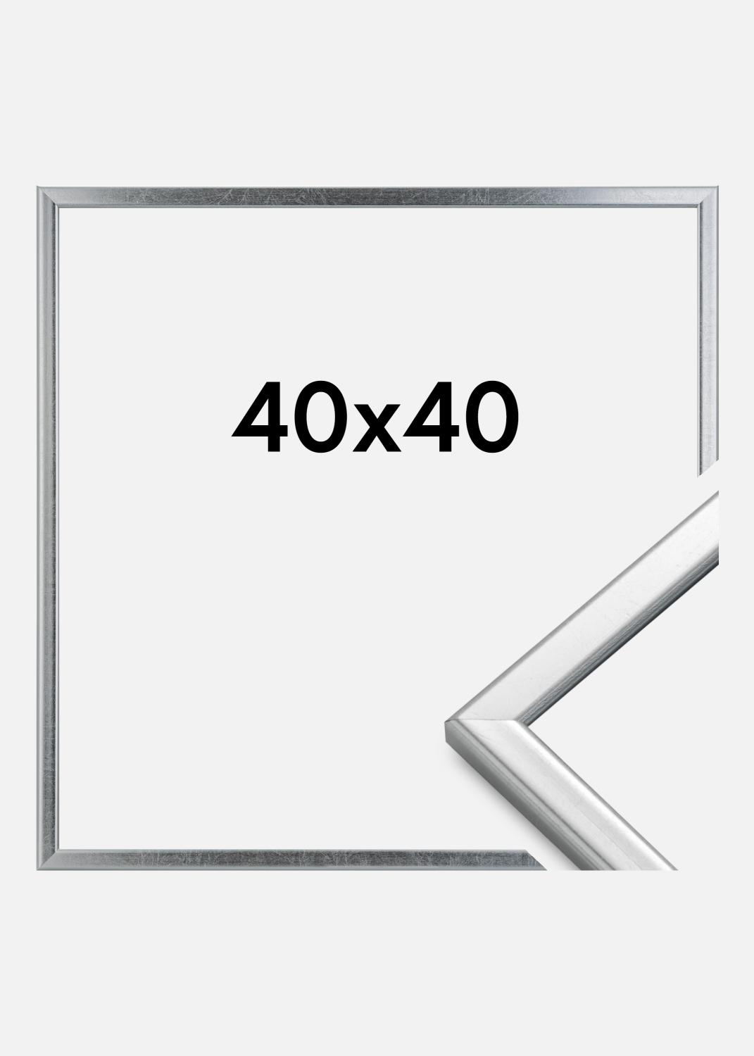Product Image for Moldura Slim Mate Vidro antirreflexo Prateado 40x40 cm