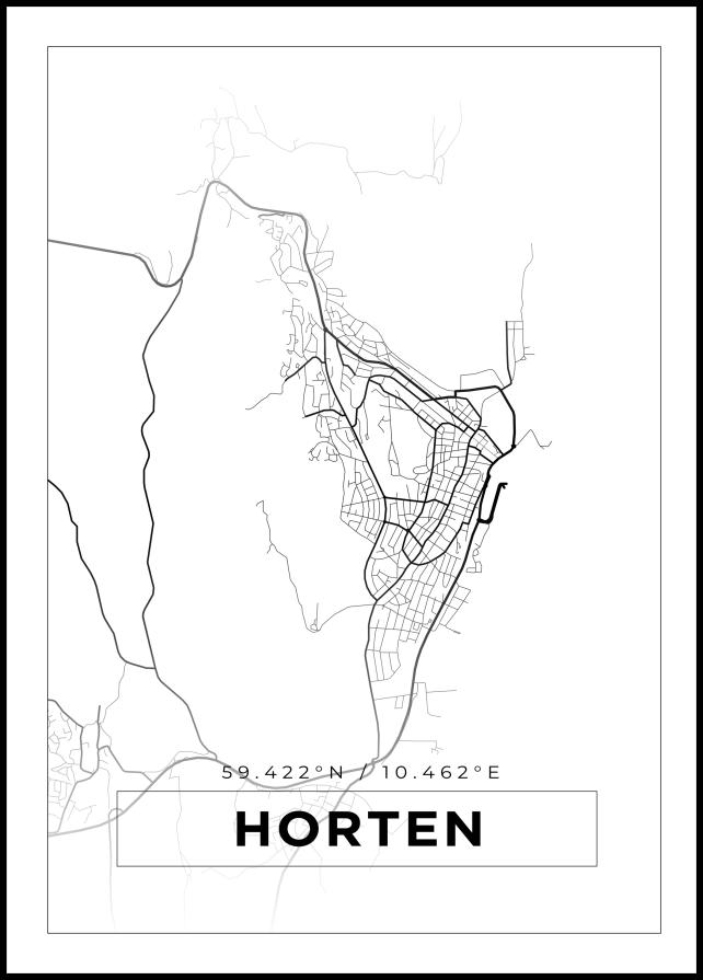 Mapa - Horten - Cartaz Branco