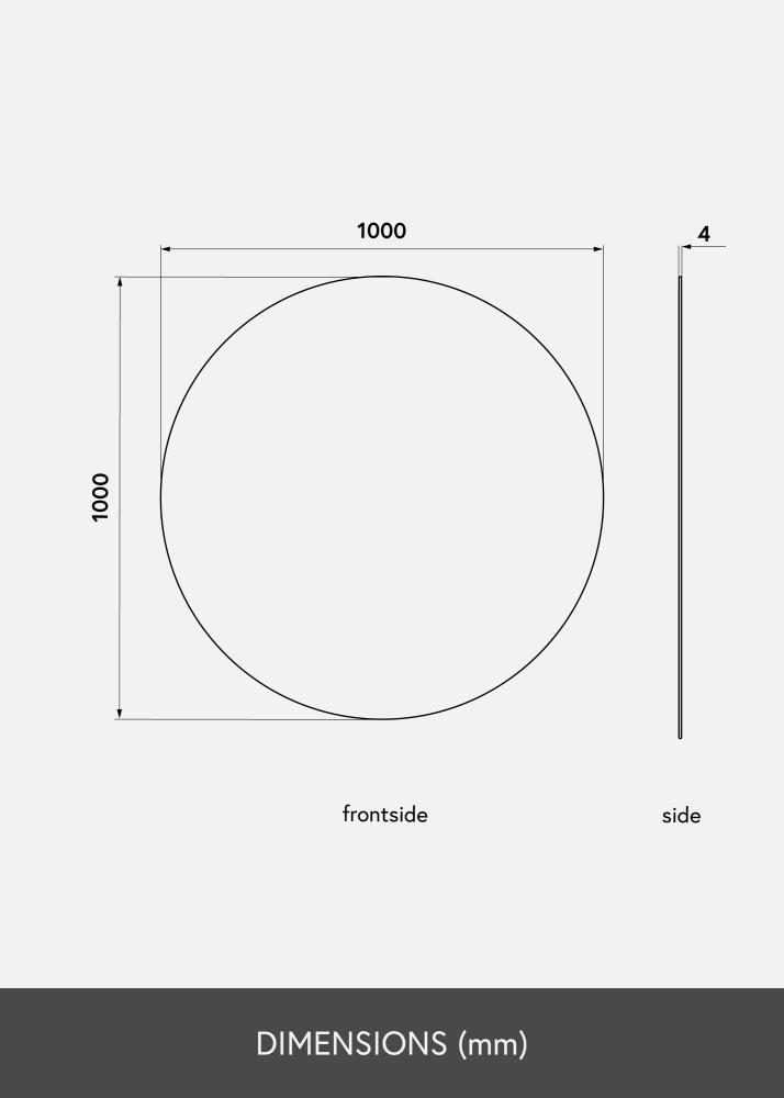 KAILA Redondo Espelho 100 cm Ø