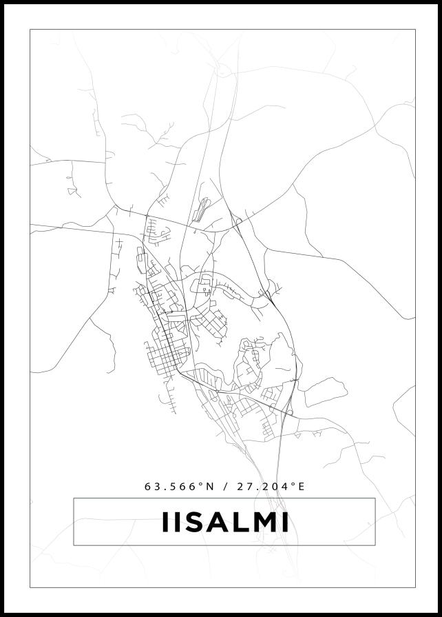 Mapa - Iisalmi - Cartaz Branco