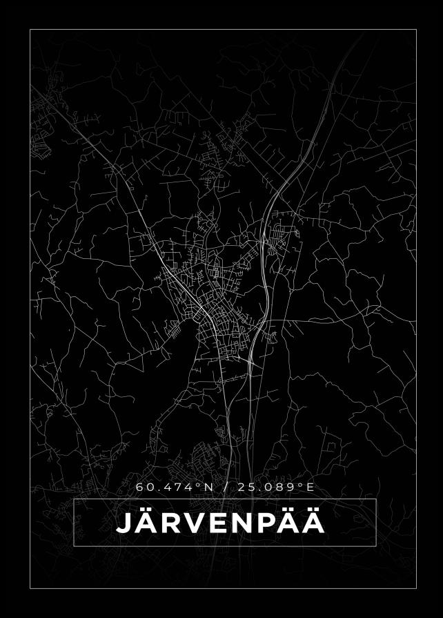 Mapa - Järvenpää - Cartaz Preto