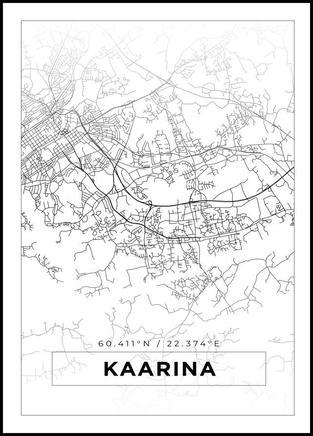 Mapa - Kaarina - Cartaz Branco