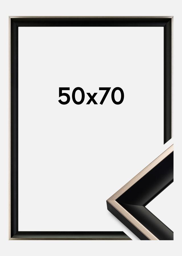 Moldura Öjaren Vidro acrílico Preto-Prateado 50x70 cm