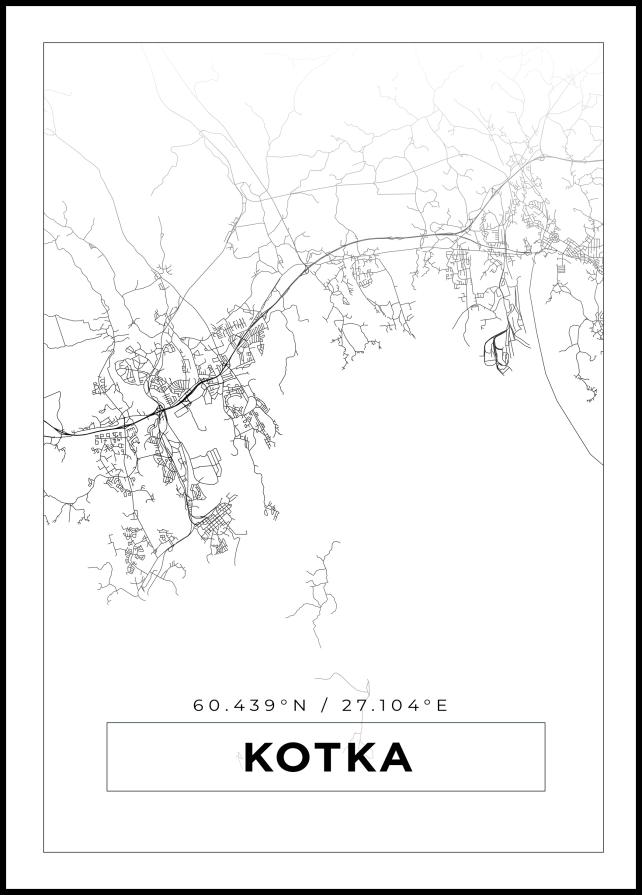 Mapa - Kotka - Cartaz Branco