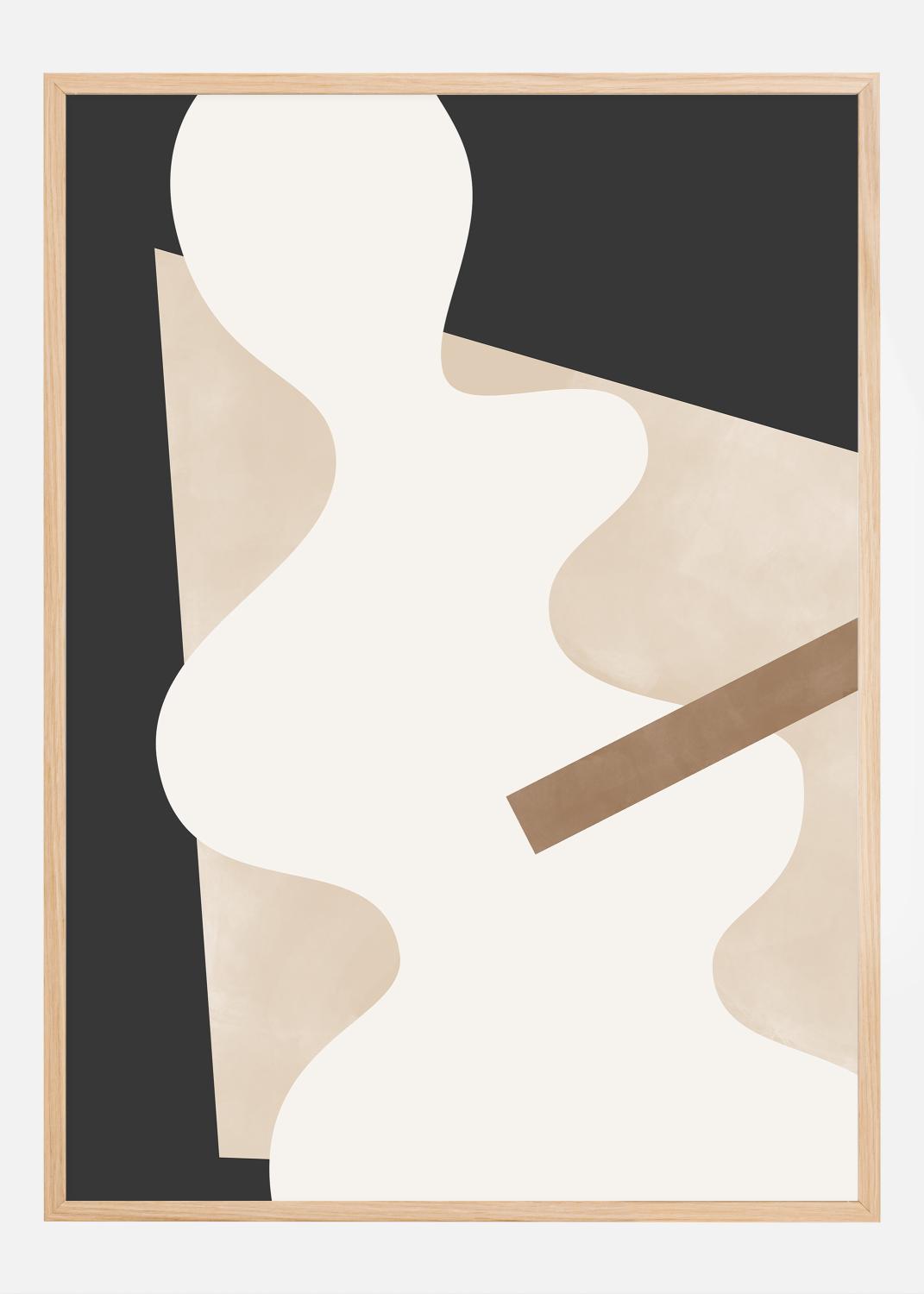 Product Image for Beige Graphic Curves Art Póster (21x29.7 cm (A4))