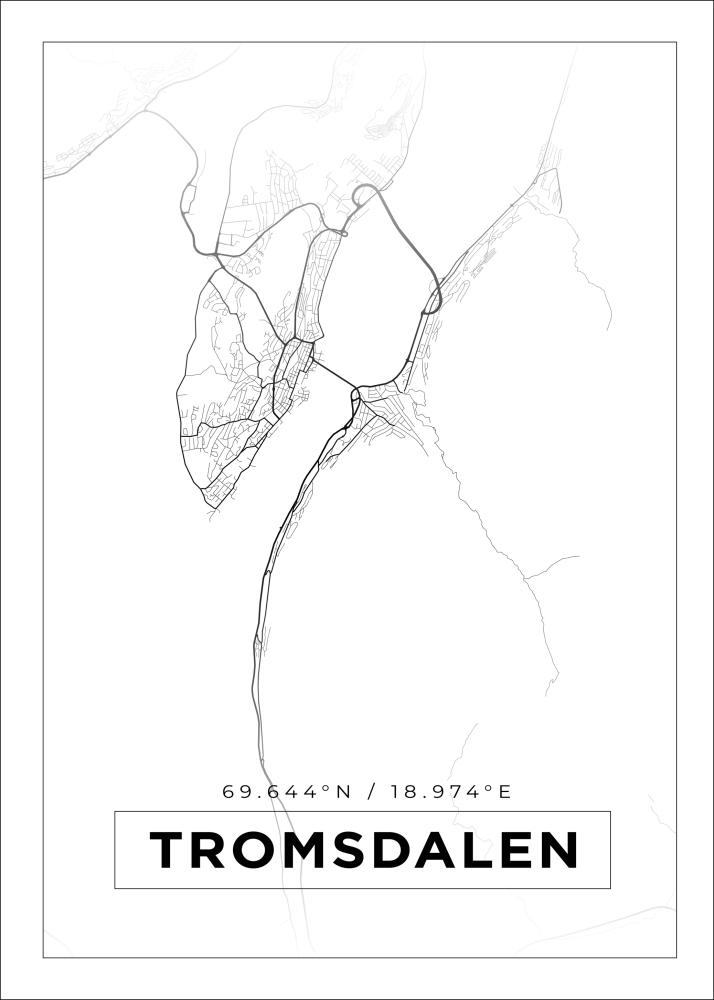 Mapa - Tromsdalen - Cartaz Branco