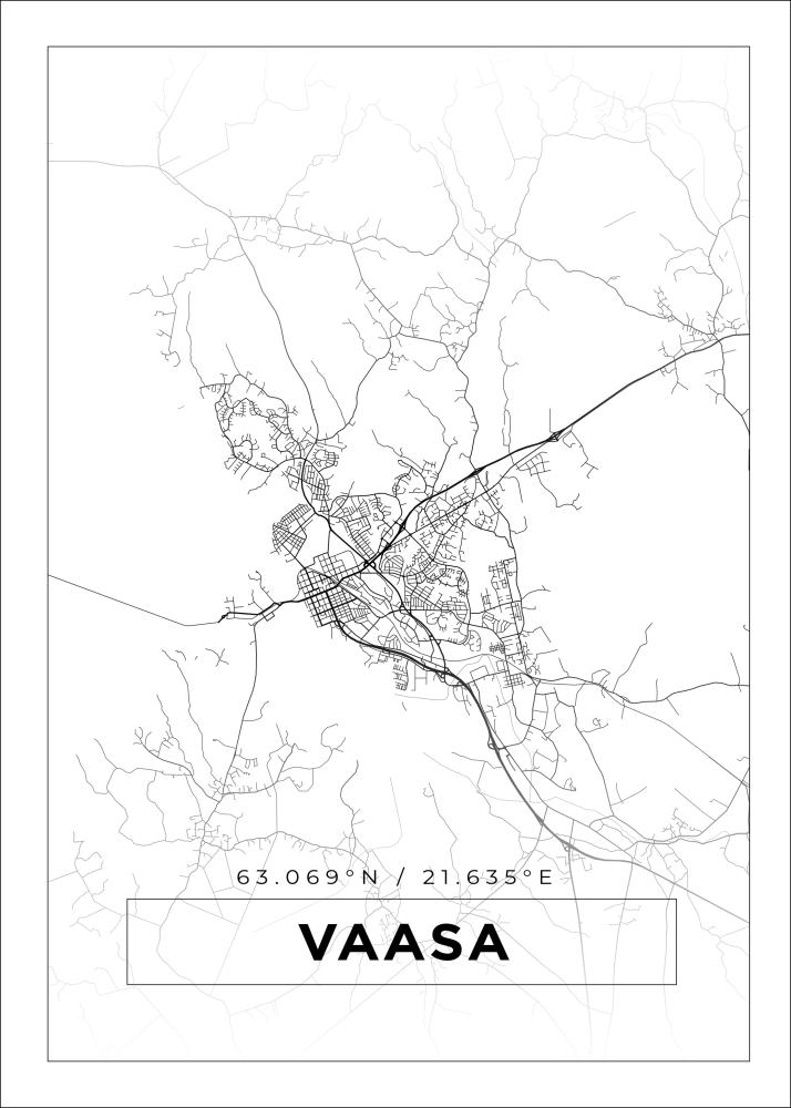 Mapa - Vaasa - Cartaz Branco